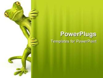 Template Fun Little Green Gecko 3d Generated Lizard Background