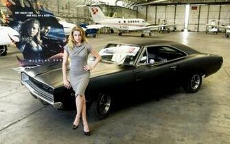 Amber Heard On A Dodge Charger Wallpaper Celebrity