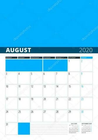 Floral August Calendar Wallpaper Printable
