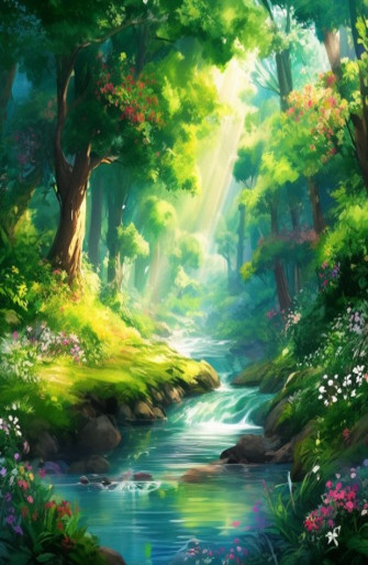 Anime Forest Background