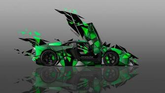 Side Transformer Abstract Car Art Green Colors 4k Wallpaper