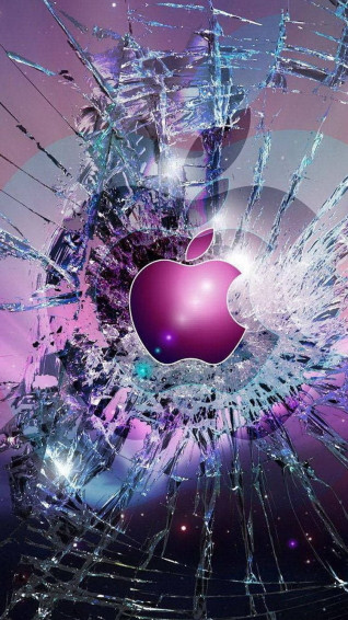 Purple Apple Logo iPhone Wallpaper