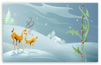 Mistletoe Kissing HD Desktop Wallpaper Widescreen High Definition
