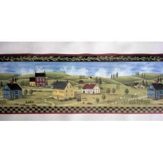 Rolling Borders Primitive Countryside Country Wallpaper Border