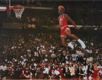 Michael Jordan Wins Slam Dunk Contest In Air White Cement