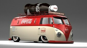 Vw Red Volkswagen Combi Van Bus Wallpaper Coke HD