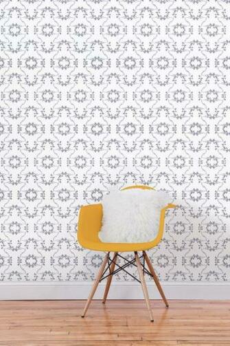Hygge West Poppy White Wallpaper