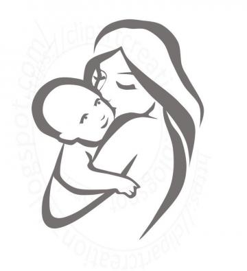 Mother And Child Clipart Black White Kids Clip Art
