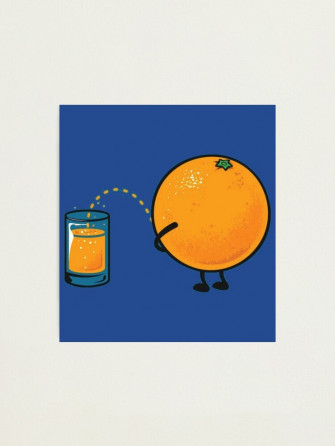Orange Juice Funny Pee Cartoon Design Gift Idea For