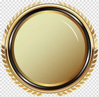 Badge Gold Oval Round Yellow Log O Transparent