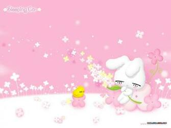Sleeping Co Kawaii Bunny Wallpaper In Pink
