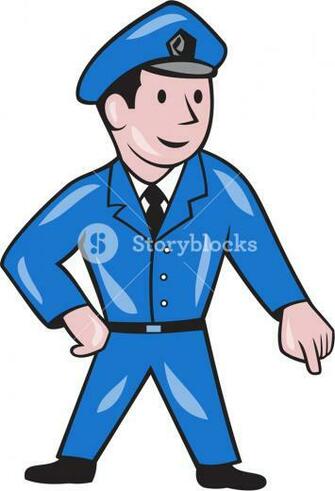 Illustration Of A Policeman Police Officer Pointing Down Ed