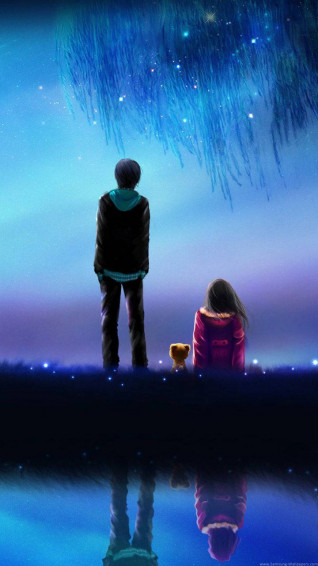Cute Couples Cartoon Wallpaper