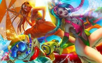 Video Game League Of Legends Ziggs Leona Jinx Wallpaper
