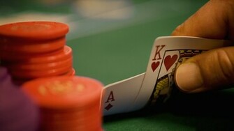 Cards Poker Ace King Chips Game Table Wallpaper Background