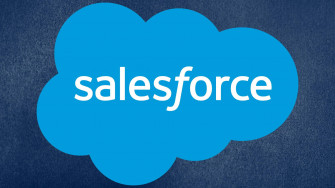 Salesforce Logo On A Blue Wallpaper
