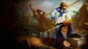 Thumbs Gangplank Lol Sailor Skin Widescreen Wallpaper The