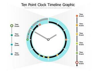 Ten Point Clock Timeline Graphic Powerpoint Design Template