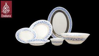 Endura Damask Blue Dinner Set Of K6068