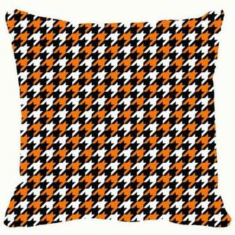 Amazon Mayues Orange Black White Houndstooth Tartan Seamless