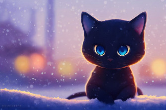 Prompthunt My Prompt Tiny Black Cat 8k Kawaii Adorable Eyes