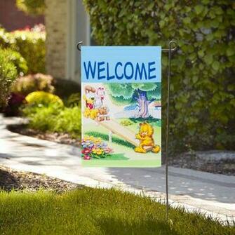Spring Garfield Welcome Garden Flag