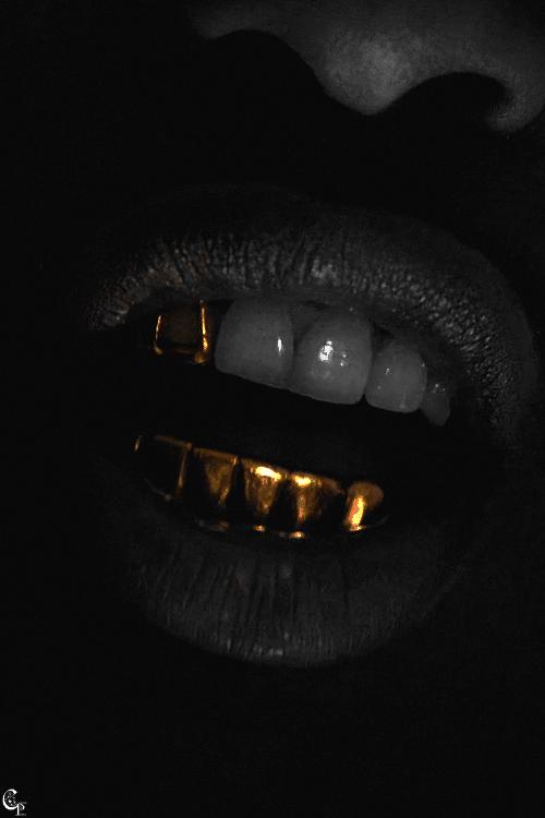 Gif Black And White Rap Lips Teeth Gold Rapper Asap Rocky