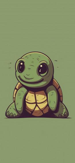 Cute Baby Turtle Green Wallpaper iPhone
