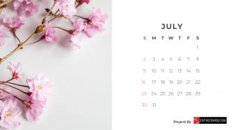 Beautiful Flowers Monthly Calendar For Desktop Wallpaper And