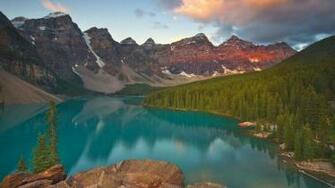 Banff Desktopia Lake Wallpaper5 Alberta Zonsopgang Wallpaper
