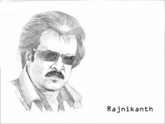Rajinikanth Pencil Art Wallpaper Bollywood Actor Indian