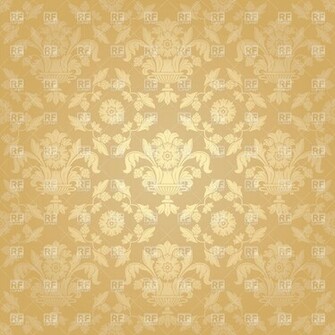 Beige Victorian Wallpaper With Floral Pattern Background