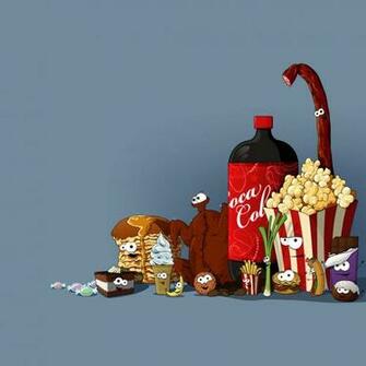 Cute Cartoon Food Background Feast iPad Wallpaper