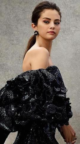 Beautiful Singer Selena Gomez In Black Dress Photoshoot 4k Ultra