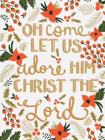 O Come Let Us Adore Christmas Phone Background Jesus