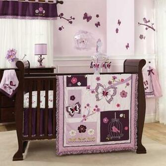 Lambs Ivy Piece Baby Nursery Crib Bedding Set Plumberry Includes