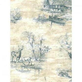 Wallpaper Toile Rustic Lodge