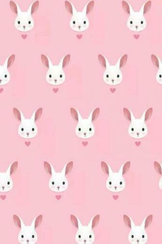 Bunny Cute Girly Lovely Pattern Pink Pretty Wallpaper Image