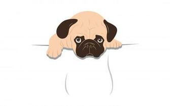 Sad Pug Wallpaper Vector