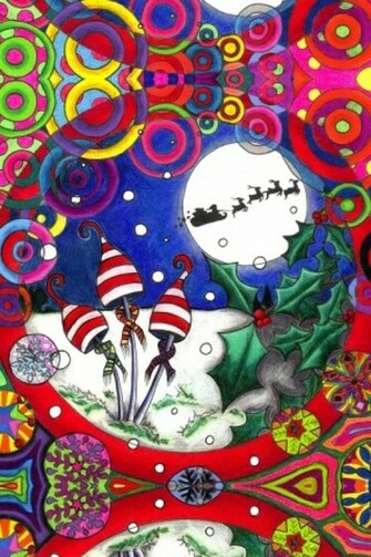 Trippy Shroom Background Wallpaper For iPhone