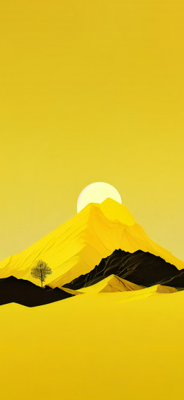 Sun Mountain Yellow Aesthetic Wallpaper 4k