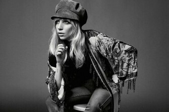 Lady Gaga Thinking Black White Photoshoot