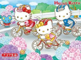 Hello Kitty Cycling Sanrio Wallpaper