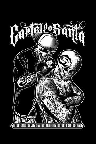 Cartel De Santa Art Chicano Skull
