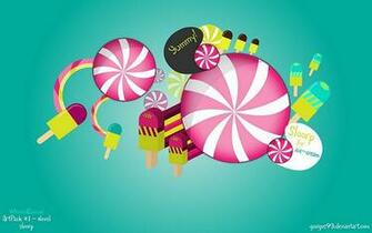 Ice Cream Colorful Cute Character Illustrations Wallpaper