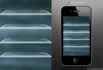 Reflections Beautiful Glassy Shelf iPhone Wallpaper Background