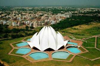 Beautiful Lotus Temple In Delhi India HD Wallpaper