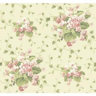 York Wallcoverings Waverly Cottage Sweet Violets Wallpaper