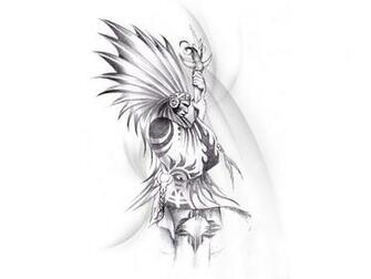 Beautiful Red Indian Tribal Tattoo Design Wallpaper Lawas