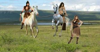 Cavewomen Team Up To Tame A Beautiful Wild White Horse Girls